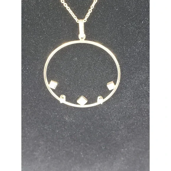 NEW ZOE CHICCO YELLOW GOLD DIAMOND CIRCLE PENDANT NECKLACE